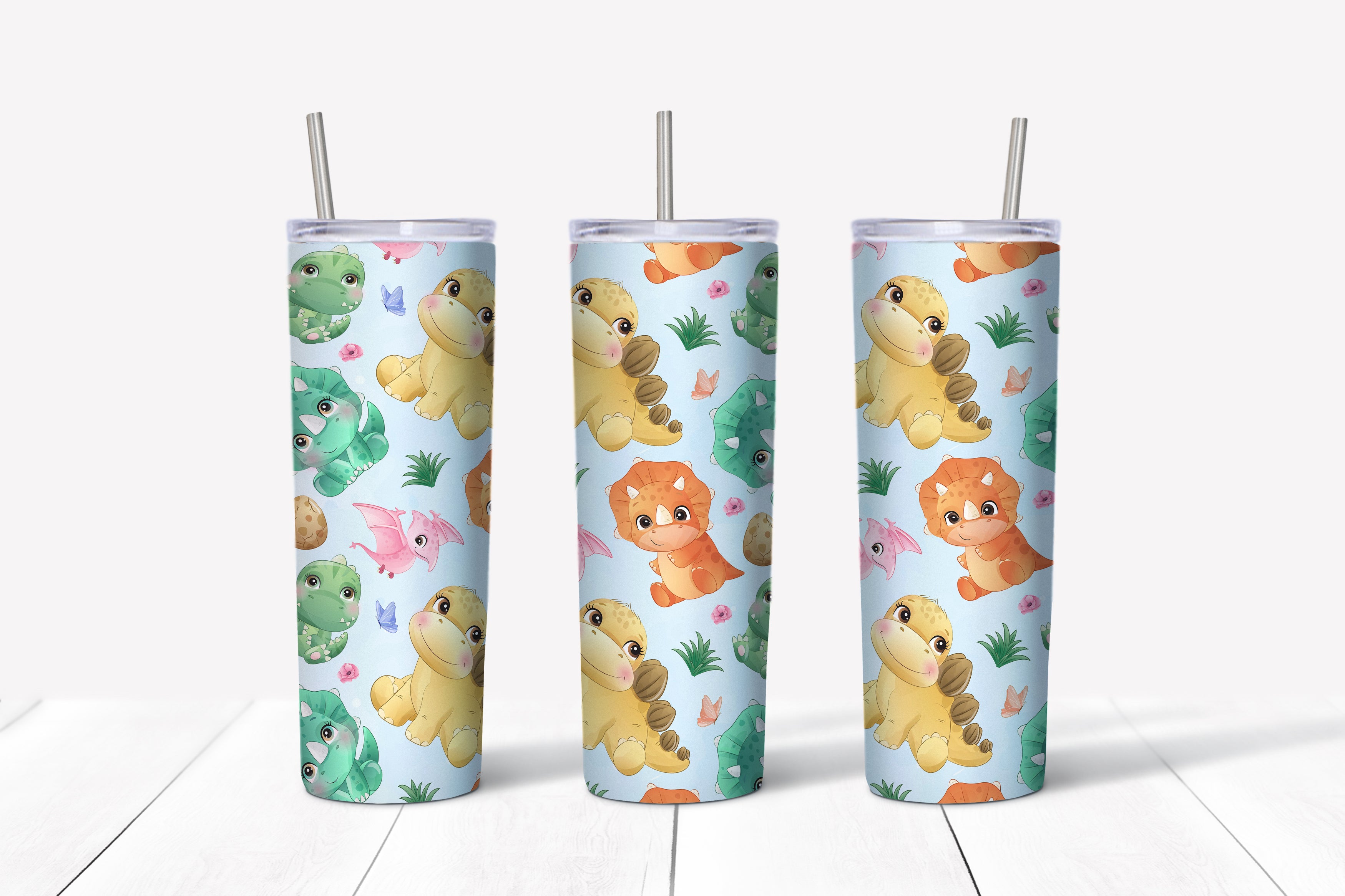 baby dinosaurs sublimation tumbler
