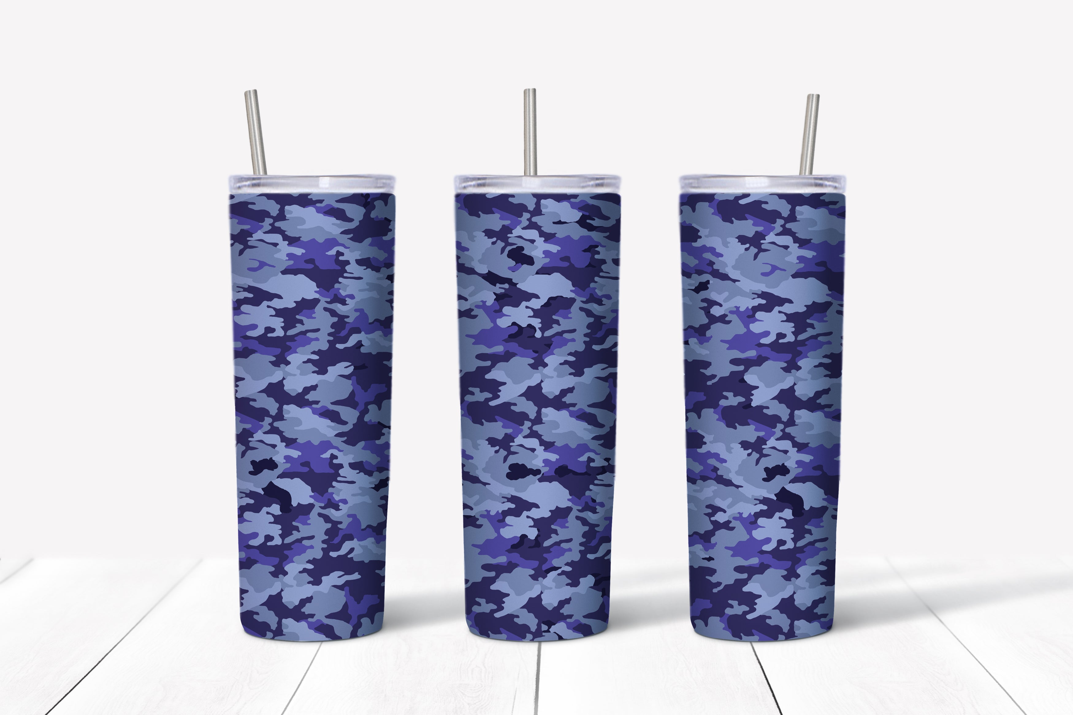 Blue camo sublimation tumbler