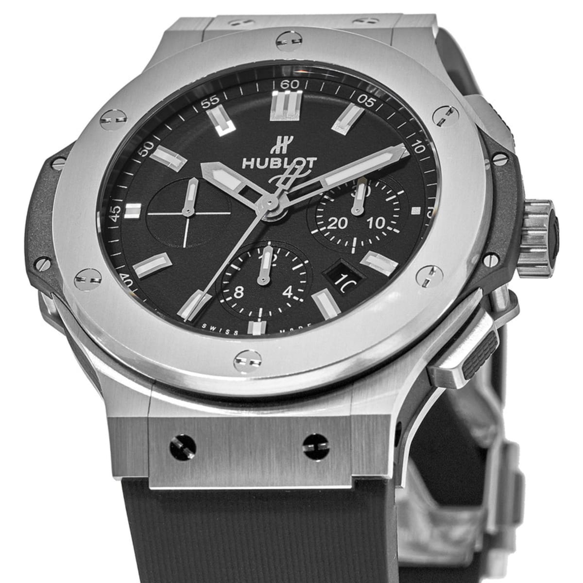 Hublot Big Bang 44mm Stainless Steel Black Chronograph Rubber Strap Men Hublot Big Bang 44mm Stainless Steel Black Chronograph Rubber Strap Men